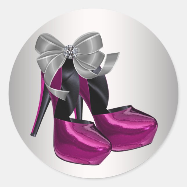 Hot Pink High Heel Sticker (Vorderseite)