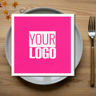 Hot Pink - Hinzufügen eines fett gedruckten Logos Serviette