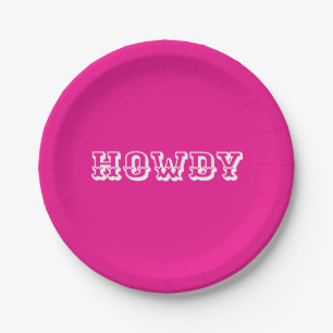 Hot Pink Howdy Style Pappteller