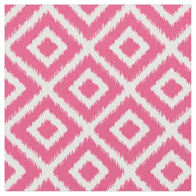 Hot Pink Ikat Diamonds Stoff (Nahaufnahme)