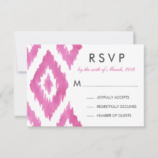 Hot Pink Ikat UAWG RSVP Karte