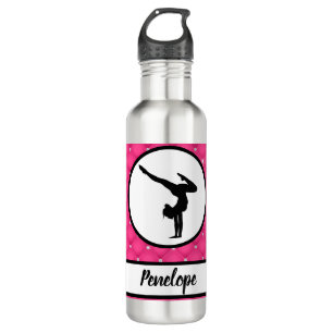 Hot-Pink-Imitat-Kristall-Handstand Edelstahlflasche