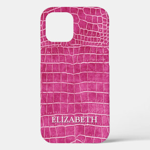 Hot Pink Imitate Krokodile Leder Personalisierter Case-Mate iPhone Hülle