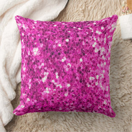 Hot Pink Imitats Sequin Glitzer Throw Kissen