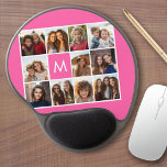 Hot Pink Instagramm Foto Collage Custom Monogram Gel Mousepad<br><div class="desc">Verwenden Sie bis zu 11 quadratische oder selbstständige Fotos,  um ein einzigartiges und persönliches Geschenk zu schaffen. Oder man behalte den Hipster Welpe und macht einen trendigen Sake. Wenn Sie die Bilder anpassen müssen,  klicken Sie auf das Werkzeug anpassen,  um Änderungen vorzunehmen.</div>