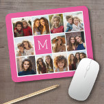 Hot Pink Instagramm Foto Collage Custom Monogram Mousepad<br><div class="desc">Verwenden Sie bis zu 11 quadratische oder selbstständige Fotos,  um ein einzigartiges und persönliches Geschenk zu schaffen. Oder man behalte den Hipster Welpe und macht einen trendigen Sake. Wenn Sie die Bilder anpassen müssen,  klicken Sie auf das Werkzeug anpassen,  um Änderungen vorzunehmen.</div>