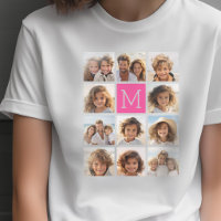 Hot Pink Instagramm Foto Collage Custom Monogram