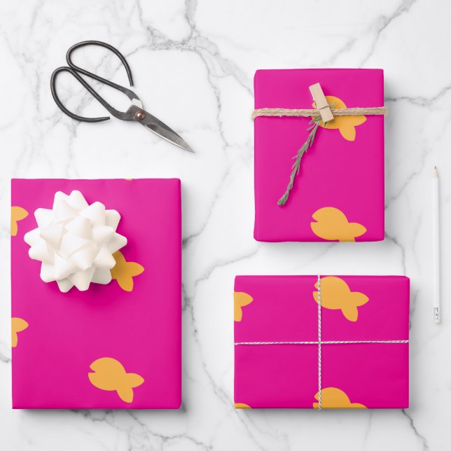 Hot Pink Kids Geschenkpapier Set (Vorderseite)