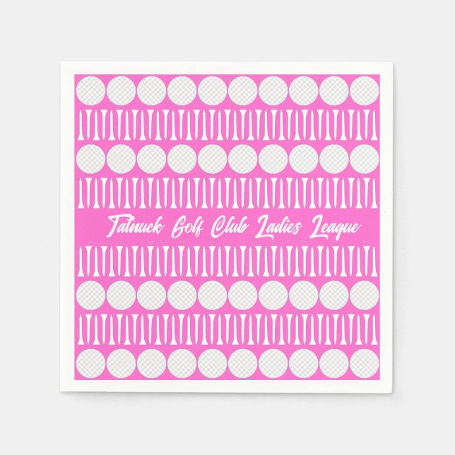Hot Pink Ladys Golf League Party Napkins Serviette (Vorderseite)
