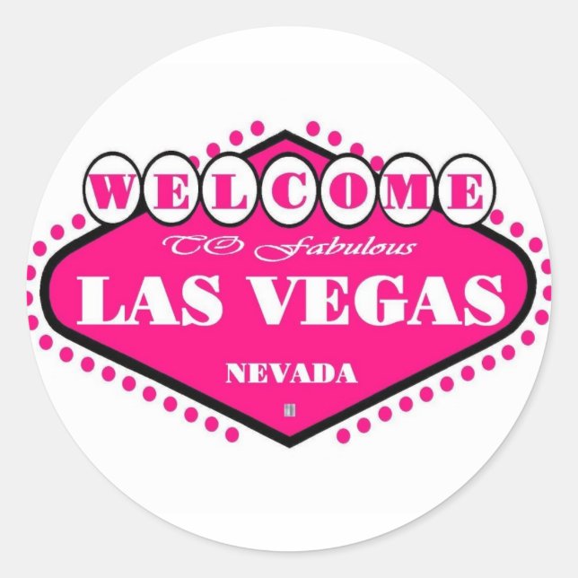 HOT Pink Las Vegas Logo Aufkleber (Vorderseite)