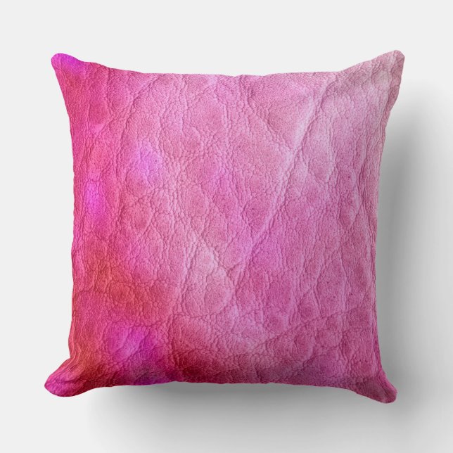 Hot Pink Leather Kissen (Vorderseite)