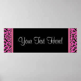 Hot Pink Leopard Baby Duschbanner Poster