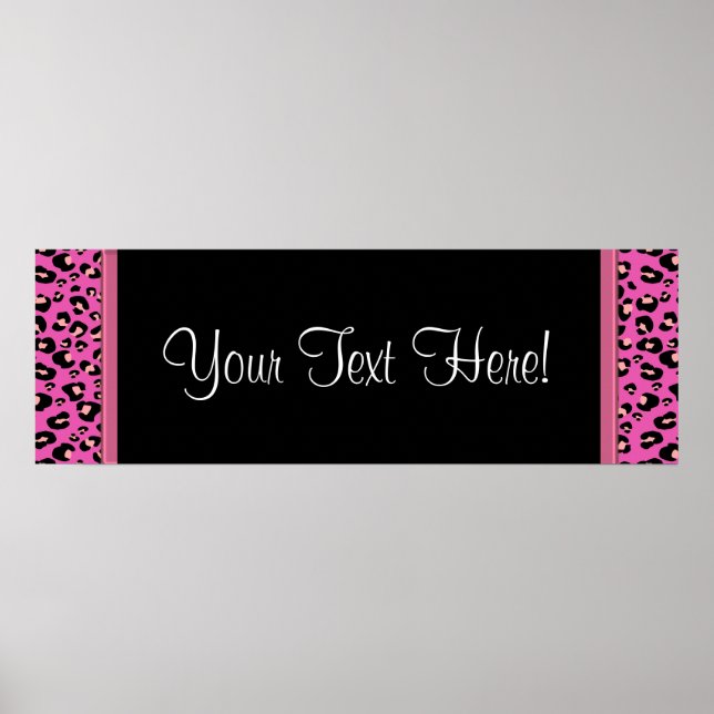 Hot Pink Leopard Baby Duschbanner Poster (Vorne)