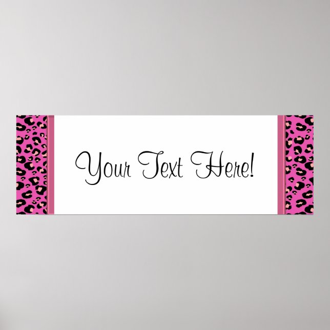 Hot Pink Leopard Baby Duschbanner Poster (Vorne)