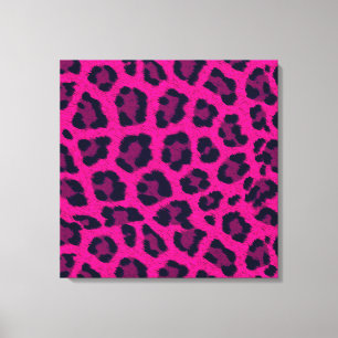 Hot Pink Leopard Print Animal Fanttern Muster Leinwanddruck
