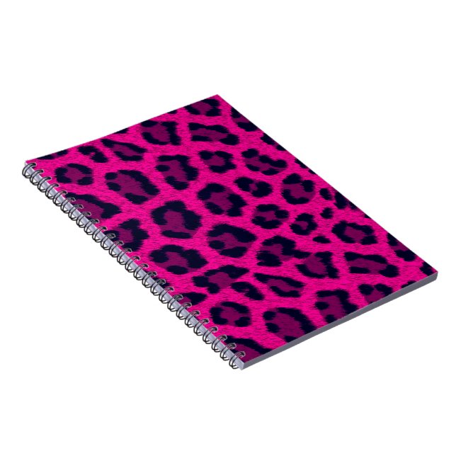 Hot Pink Leopard Print Animal Muster Notizblock (Rechte Seite)