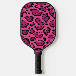 Hot Pink Leopard Print Animal Muster Pickleball Schläger
