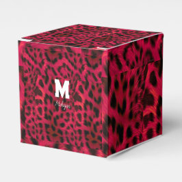 Hot Pink Leopard Print Faux Geschenkschachtel