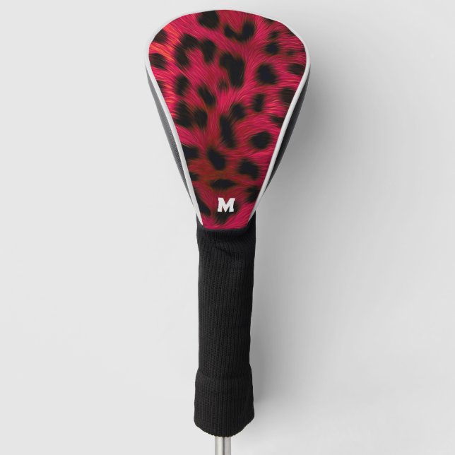 Hot Pink Leopard Print Faux  Golf Headcover (Vorderseite)