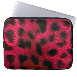 Hot Pink Leopard Print Faux Laptopschutzhülle
