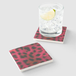 Hot Pink Leopard Print Faux Steinuntersetzer