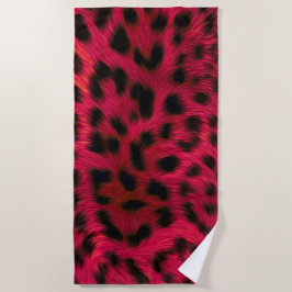 Hot Pink Leopard Print Faux Strandtuch