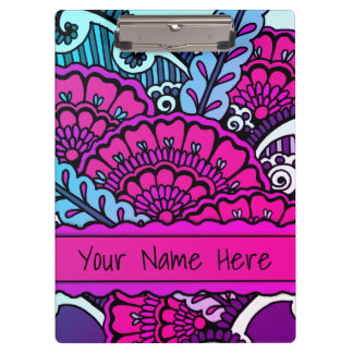 Hot Pink Lila Zen Mandala Art Unterkunft Name Klemmbrett