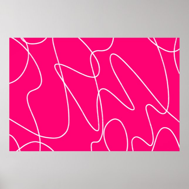 Hot Pink Line Art Poster (Vorne)