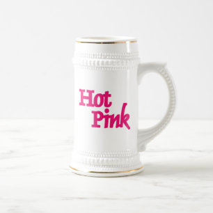 Hot Pink, links Handstein, Goldschneider Bierglas