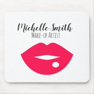 Hot Pink Lips Design Make-up Künstler Mousepad