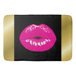 Hot Pink Lips Glamour Illustration Badematte