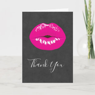 Hot Pink Lips Glamour Illustration Karte