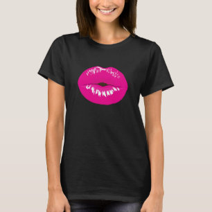 Hot Pink Lips Glamour Illustration T-Shirt