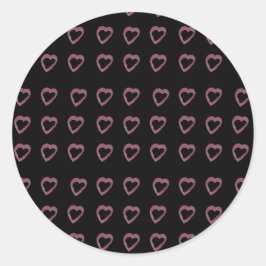 Hot Pink Lipstick Herz Runder Aufkleber