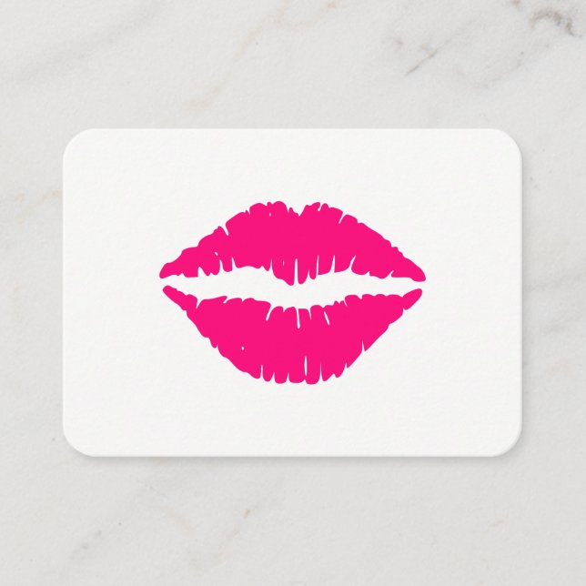 Hot Pink Lipstick Visitenkarte (Vorderseite)