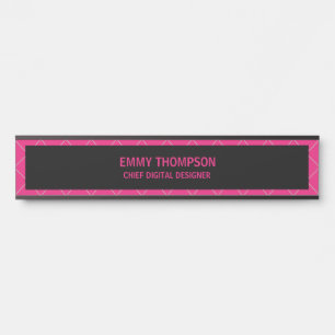 Hot Pink Magenta Company Business Door Name Plate Türschild