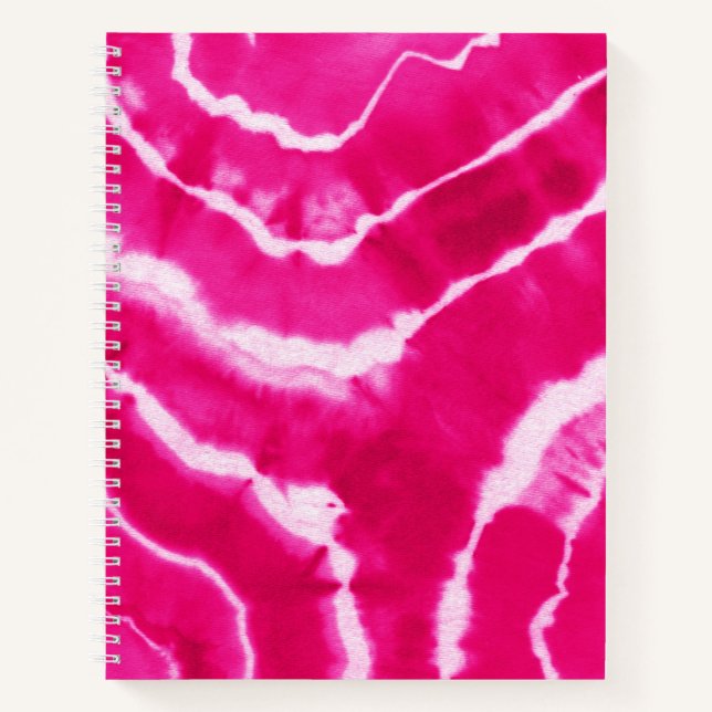 Hot Pink Magenta Fuchsia Coole Gefärbte Krawatte Notizbuch (Vorderseite)