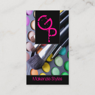 Hot Pink Make up Artist Palette Business Card Visitenkarte