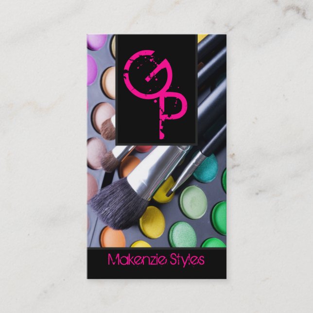 Hot Pink Make up Artist Palette Business Card Visitenkarte (Vorderseite)
