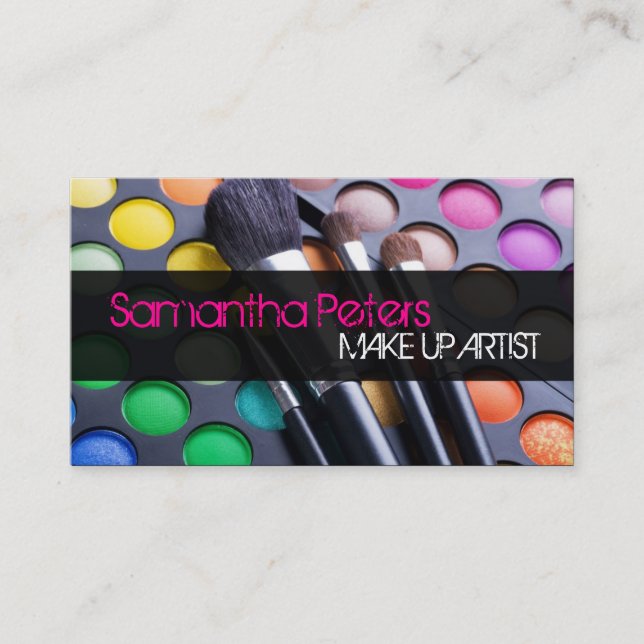 Hot Pink Make up Artist Palette Business Card Visitenkarte (Vorderseite)