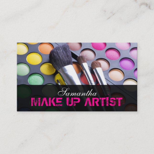Hot Pink Make up Artist Palette Business Card Visitenkarte (Vorderseite)