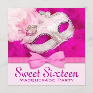 Hot Pink Masquerade Party Einladungen