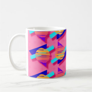 Hot Pink Memphis Neon Dreieck Muster Kaffeetasse