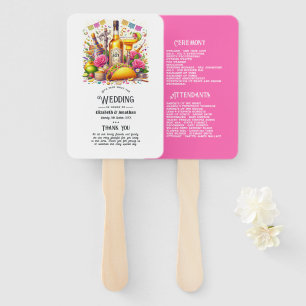 Hot-Pink Mexikanisches Fiesta Tequila Hochzeitspro Fächer