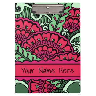 Hot Pink Minze Green Zen Mandala Art Classroom Nam Klemmbrett