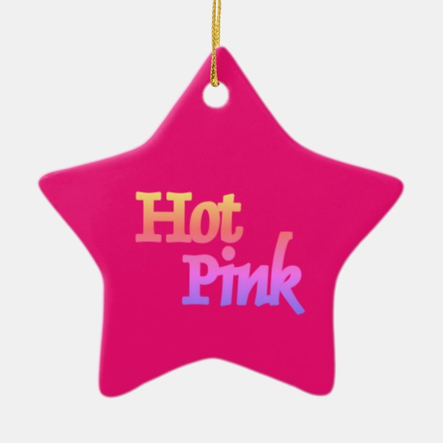 Hot Pink mit dem Namen Keramik Sternschmuck Ornament (Vorne)