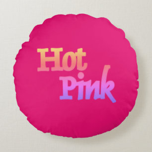 Hot Pink mit dem Namen rundes Poly-throw-Kissen Kissen