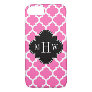 Hot Pink mit marokkanischer #5 Black 3 Initial Mon Case-Mate iPhone Hülle