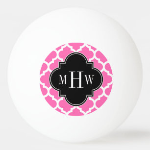 Hot Pink mit marokkanischer #5 Black 3 Initial Mon Tischtennisball