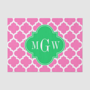 Hot Pink mit marokkanischer Nr. 5 Emerald 3 Initia Seidenpapier